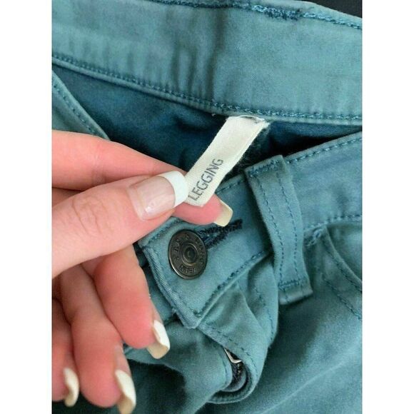 Rag & Bone Jean Denim Stretch Legging Pants Atlantic Blue Teal Mid Rise 24 0 - Picture 5 of 7